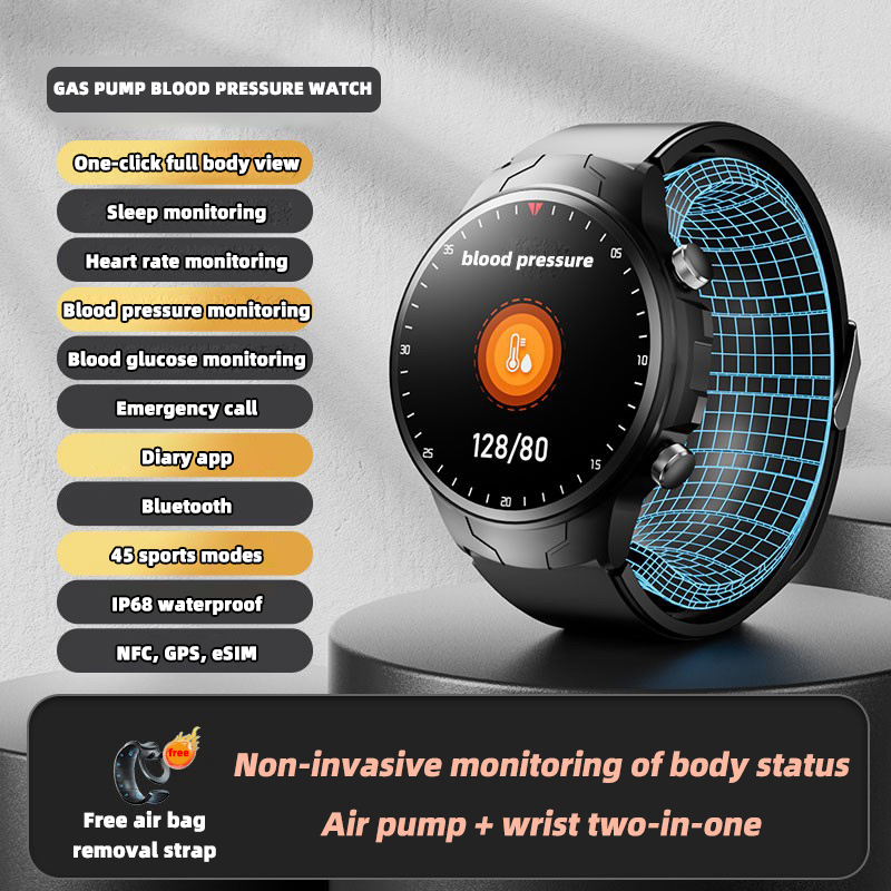 Ceas inteligent medical Huawei pentru monitorizarea glicemiei, suporta meniul romanesc, suporta glicemie, oxigen din sange, somn, ritm cardiac, detectie temperatura corpului, inregistrare date, scufundari, GPS, Bluetooth, NFC si plata.